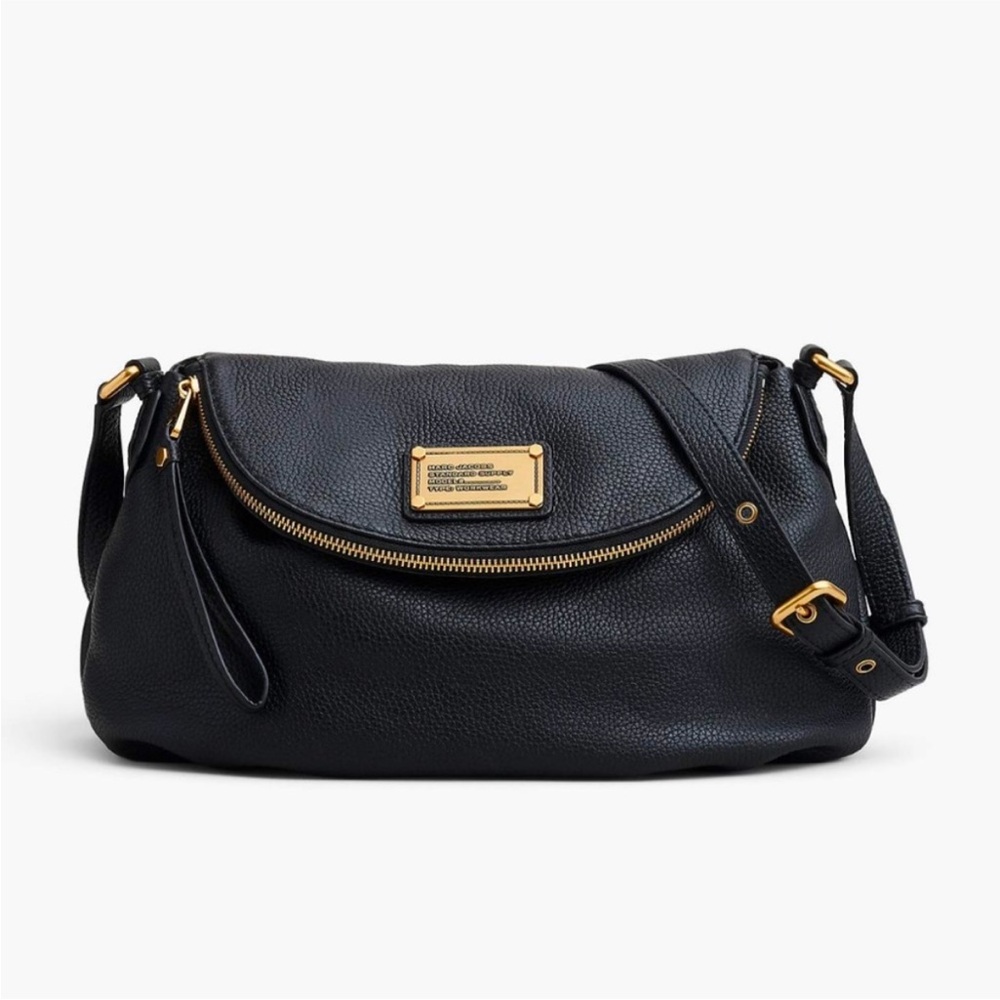 Marc Jacobs Black Crossbody Bag with Gold Hardware